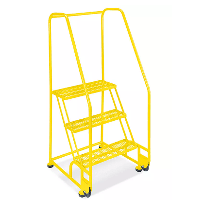 H-5084Y, 24 x 10" Platform, 450 lb, steel, 3 Step, Tilt and Roll Ladder, H-5084Y, 59� incline
