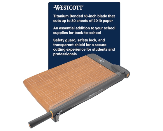 15108, 26.25"L x 13.75"W, Wood, Paper Cutter, B00HXLOKRI