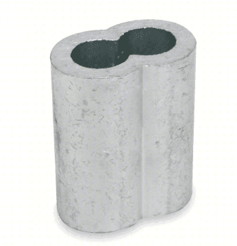 1DLE1, 1/4 in Compatible Rope Dia, 25 PK, Aluminum Alloy, Oval Sleeve, Swage, 1DLE1