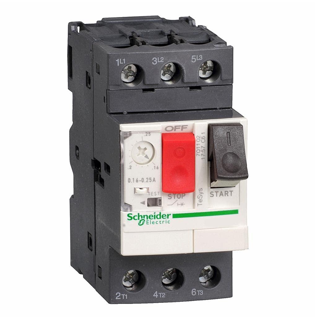 SCHNEIDER, GV2ME08, CIRCUIT BREAKER, 3P, CURRENT RATING 2.5-4 A, AC TYPE, PUSHBUTTON CONTROL TYP...