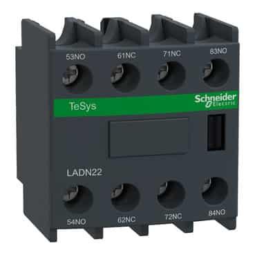 SCHNEIDER, AUXILIARY CONTACT BLOCK; INSTANTANEOUS; 2NO/2NC; SCREW CLAMP; TESYS D, 0.1KG