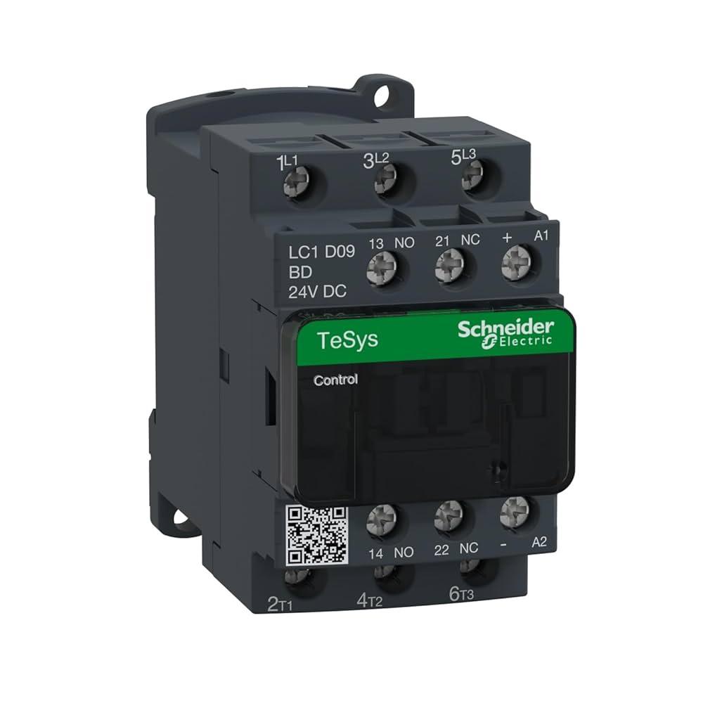 SCHNEIDER, LC1D09BD-DC24V, CONTACTOR, TESYS D TYPE, NON-REVERSING, 9A~20A, DC24V, 600 VAC, 0.6KG