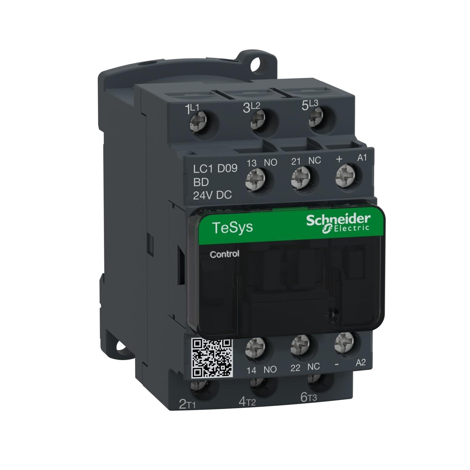 SCHNEIDER, LC1D09BD-DC24V, CONTACTOR, TESYS D TYPE, NON-REVERSING, 9A~20A, DC24V, 600 VAC, 0.6KG