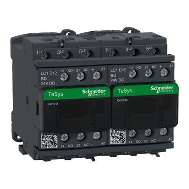 SCHNEIDER, LC2D12BDV, REVERSING CONTACTOR, TESYS DECA, 3P(3NO), AC-3, 1KG