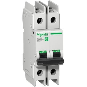 SCHNEIDER, CIRCUIT BREAKER, MINIATURE, MULTI9, 2P, 20A, C-CURVE, BRANCH PROTECTION, 0.3KG