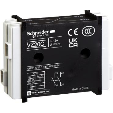 SCHNEIDER, VZ20, CONTACT BLOCK, TESYS VARIO, 1NO + 1NO, 50/60HZ, 0.15KG