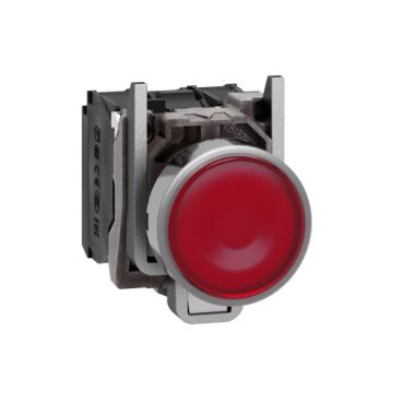 SCHNEIDER, PUSH BUTTON LAMP SWITCH, MOMENTARY TYPE, METAL BEZEL 22MM, LED TYPE, CONTACT 1A1B, DC2...